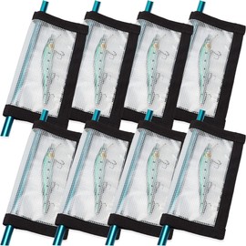 Ikerall Paquete de 8 envolturas de señuelo de pesca, cubiertas de señuelo de PVC transparente duraderas para protectores de gancho de tela de caña