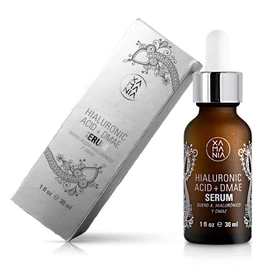 XAMANIA Ácido Hialurónico y DMAE. Serum Facial Reafirmante con Efecto Lifting. 100% Orgánico. Antiarrugas | Antioxidante | Acción Tensora- 30 ml