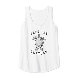 Womens Save the Turtles Shirt. Tank Top