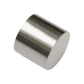 GARDINIA Memphis Series Curtain Pole End Caps Diameter 16 mm Aluminium Stainless Steel Look Pack of 2