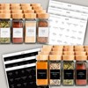 24 Glass Spice Jars with Label, Bamboo Spice Jar Set