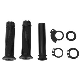 X AUTOHAUX 7/8" 22mm 15/16" 24mm Motorcycle Hand Grips Cover Kit Non Slip Aluminum Alloy Rubber Handlebar Hand Grips Black 1Set Rhombus Pattern