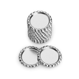 IGOGO Silver Chrome Bottle Caps for Hair Bows, DIY Pendants or Craft Scrapbooks by IGOGO