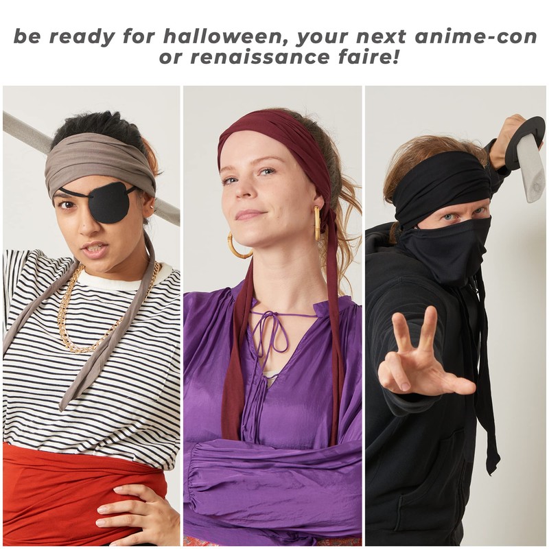 CHARM - Diadema japonesa pirata para hombre y mujer, banda