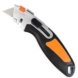 WEDO Heavy-Duty Utility Knife with SK2 Steel Head,Quick-change Blade & Back Lock,Heavy Duty Retractable Box Cutter for Cartons and Boxes,Blade Storage Design,with Extra 3PCS SK2 Steel Blades Included