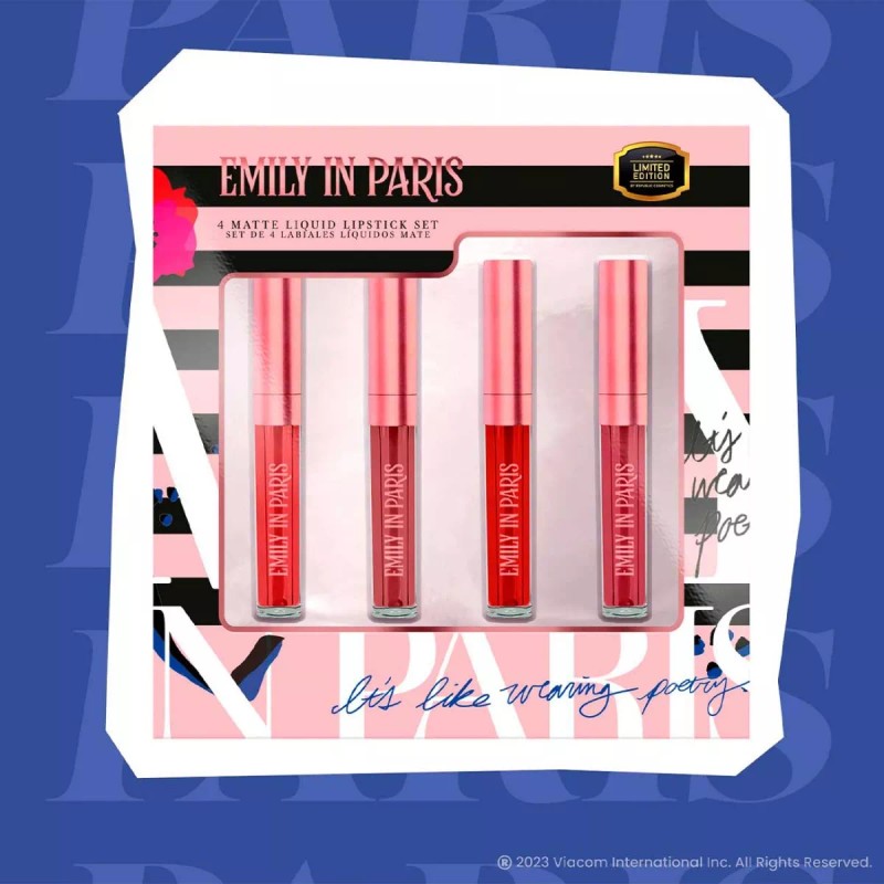 Emily In Paris Kit 4 Labiales Liquidos Emily In Paris