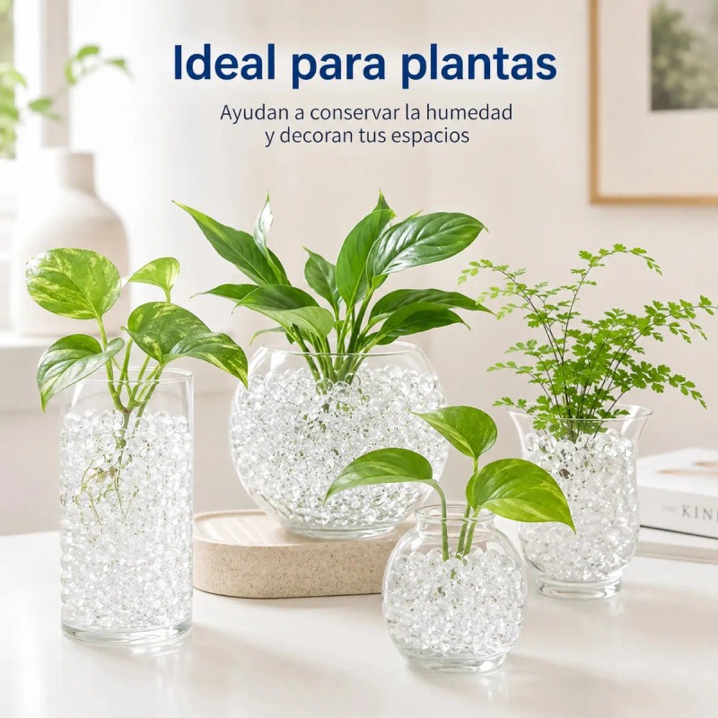 Bolitas De Gel Hidrogel Súper Absorbentes Planta Sin Tierra