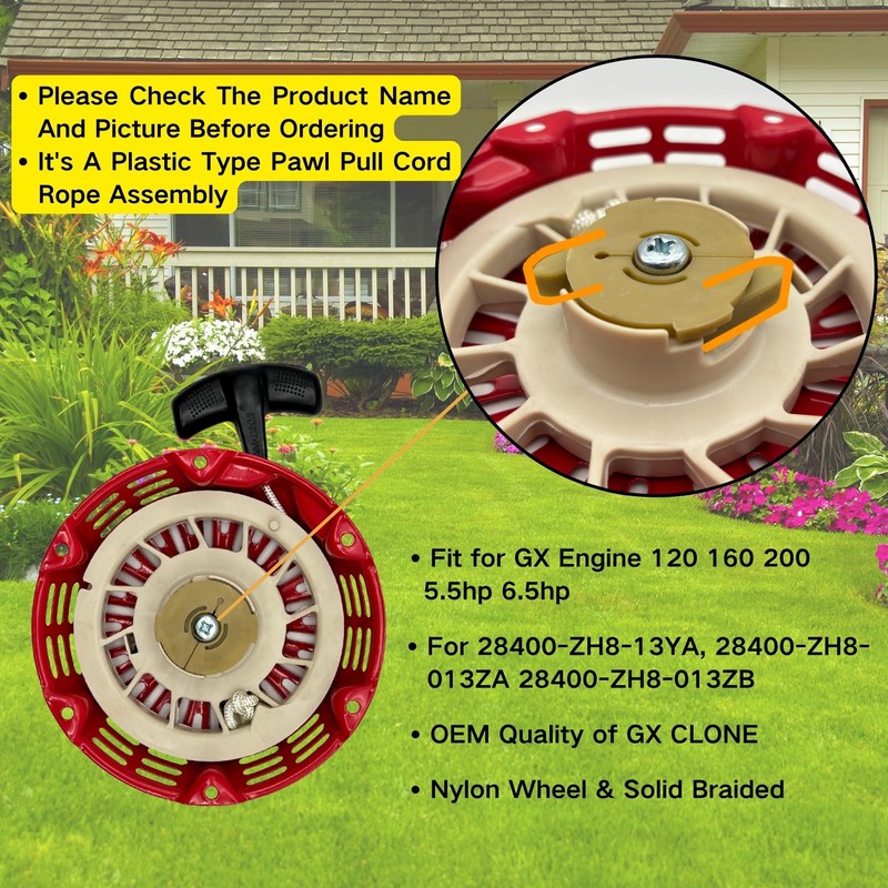 YGQ Recoil Starter Pull Start Assembly with Pull Rope Cord