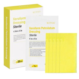 Medical Xeroform Petrolatum Dressing Patch 4"x4", Non-Adherent Gauze Dressings Soft Fine Mesh Gauze Patch for Burns, Wound Care Lacerations, Skin Grafts Surgical Incision (4x4 in)
