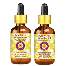 Deve Herbes Pure Neroli Essential Oil (Citrus aurantium) with Glass Dropper Steam Distilled (Pack of Two) 100ml X 2 (6.76 oz)