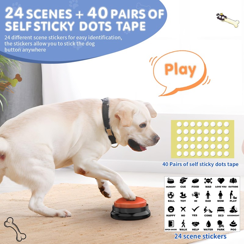 DCIAER Dog Buttons for Communication, 6 PCS Dog Talking Button