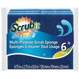 Scrubit Non-Scratch Cleaning Scrub Sponges- Scrubbing Dish Sponge Ideal for Washing Kitchen,Dishes, Bathroom &More – Dishwashing Sponge Along with A Thought Scrubber – 6 sponges
