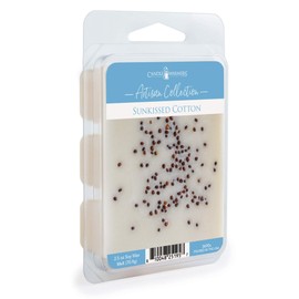 CANDLE WARMERS ETC 2.5 oz Artisan Wax Fragrance Melts | 100% Soy with Hand-Applied Decorative Elements, Sunkissed Cotton