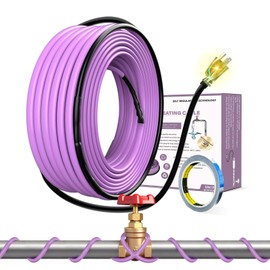 TOPDURE 90FT Heat Tape for Water Pipes Roof and Gutters Heating Cable with 6ft Lighted Plug