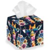 DELORIGIN Giraffe Tissue Box Holder, Square Tissue Box Cover Foldable