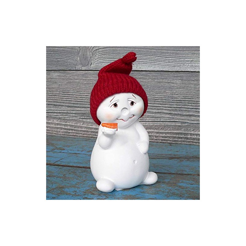 TEMPELWELT 2 x Decorative Figurine Snowman Nose Off in a
