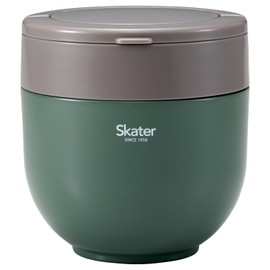 Skater LDNO13AG Thermal Insulated Lunch Jar, Large Capacity, 42.2 fl oz (1,250 ml), With Folding Handle, Antibacterial, Evergreen