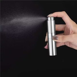 LISAPACK 8ML Brushed Atomizer Perfume Spray Bottle for Travel, Empty Refillable Cologne Dispenser, Portable Sprayer (Silver)