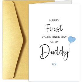 Happy First Valentines Day As My Daddy Card, New Dad Valentine's Day Card for Husband, Daddy 1st Valentines Day Card from Baby, First Valentine's Day Card Gifts for New Dad