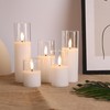 Eywamage 5 Pack Clear Glass Flameless Candles with Remote, Flickering