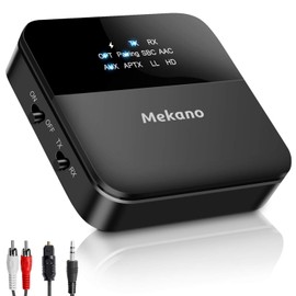 (Optical Digital Compatible) Bluetooth Transmitter, Receiver, TV Compatible, 2-in-1 Bluetooth 5.0 Transmitter, Connects 2 Receivers, Simultaneous Connection, Bluetooth Transmitter, Aptx-LL Apt-X HD Compatible, 22 Hours Continuous Operation (MAX)