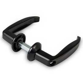 Amig Door Handles Set Without Plate | Aluminium | Dimensions: 105 x 40 mm | Maximum Door Thickness of 55-70 mm | Colour: Black