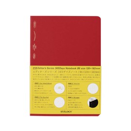 Nitoms S4120 STALOGY Notebook, B6, Squared, 365 Days Notebook, Red