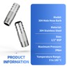 ERGAOBOY 2 Pcs 304 Stainless Steel Hose Barb Fitting, 1/2"