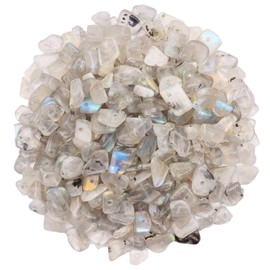 Grey Moonlight 500 Pieces Beads for Threading Gemstone Beads Crystal Beads for Bracelets, 5-8 mm Irregular Crystals Stones with Hole for DIY Necklaces Earrings Jewellery Crafts