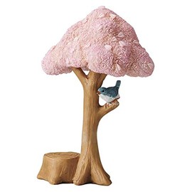 Matsuno Hobby GM-3309 Cute Figurine, Object, Animal, Mascot, Cherry Blossom Tree and Bird, H 5.9 x W 3.9 x D 3.0 inches (15 x 10 x 7.5 cm), Gardening & Interior Decoration Series