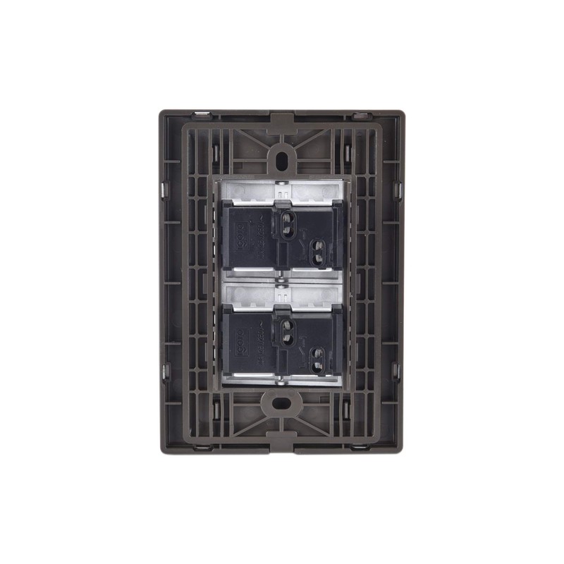 iGoto INOX2010 2 apagadores sencillos con de 1.5 módulos, Acero