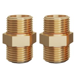 Double Nipple 1/2 Inch, Threaded Rosette Diameter 21 mm Sleeve Tap Extension, Pack of 2 Shower Hose Extension Brass Fittings Reinforced Hose