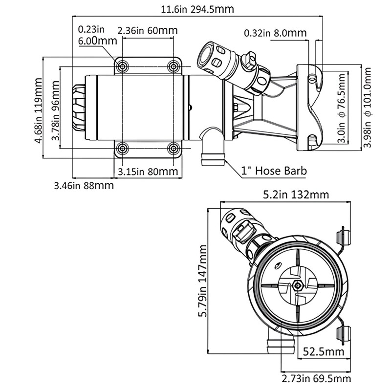 SewerFlo Quick Release RV Macerator Pump - 12V, 12GPM RV