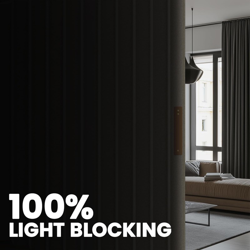 AJAZZ 100% Blackout Room Divider Curtains - Total Privacy Curtain