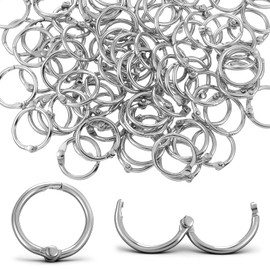 100PCS 1/2 Inch Binder Rings, Small Loose Leaf Book Rings, Metal Keyring Ring for Index Cards, Book Binding Ring Clip for Office, School Classroom Materials - Sliver