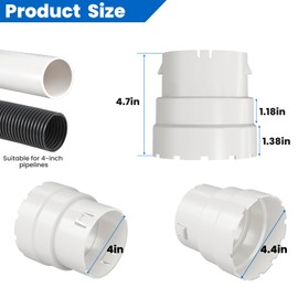 Nomanak 1-Pack 4" Corrugated Pipe Adapter to 4" SDR 35 or 4" SCH 40 Pipes