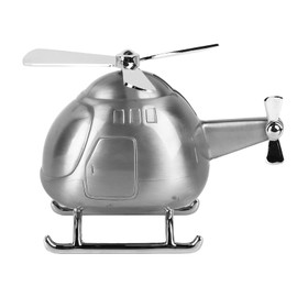 Helicopter Coin Bank Decorative Metal Money Saving Bank Coin Jar for Adults Children Gift