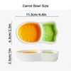 AIMALL Ceramic Carrot Small Animal Bowl 4.4x2.5x1in Split Feeding Dish