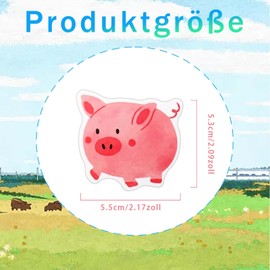 Pack of 50 Farm Animal Stickers Reusable Stickers Animal Pattern Waterproof Stickers for Learning Animals in the Game, Farm Pickerl, Children's Birthday Party Favours, Coloured Stickers
