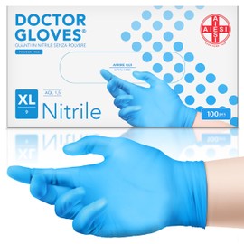 AIESI® Disposable Nitrile Blue Powder-Free Gloves for Professional Purposes Doctor Gloves (Pack of 100) Size XL