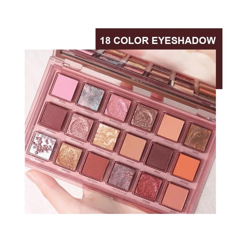 18 Colours Long Lasting Vegan Makeup Matte Shimmer Eyeshadow Palette