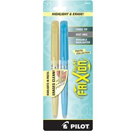 Pilot FriXion Light Pastel Erasable Highlighters, Chisel Tip, Assorted Colors, 2 Count