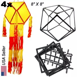 4 x Plastic Vesak / Wesak Lantern - Atapattam Kudu - 8"X8"