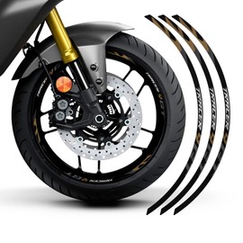 Az Graphishop Rim Sticker Compatible with Yamaha Tracer 9 GT 2025 Kit for 2 Rims Motorcycle Accessories Made in Italy FM-CI-016 (Tech Black)
