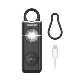 TECKNET Rechargeable Personal Safety Alarm for Women, 130dB Self Defense Keychain Alarms with SOS Strobe Light, Low Battery Notice, Personal Alarm Loud Siren Safety Keychain for Girls Kids Elderly