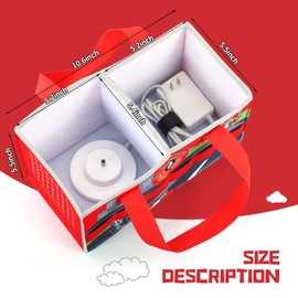 Carry Bag for Toniebox Starter Set and Tonies Figure, Protective Case Organiser with Plenty of Space for Toniebox Accessories, Bag with Carry Handle for Toniebox Figures Storage (Red)