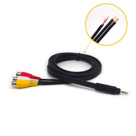 ELNONE 1.5M/5 Feet 2.5mm to RCA Audio Adapter, 2.5mm AV Cable to 3 RCA Female Plug Extension Cable for Smartphones, MP3, Tablets, Speakers, Home Theater (1.5M/5FT)