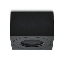KYOTECH LED Surface-Mounted Spotlight Flat IP44 Black Surface-Mounted Ceiling Light Diameter 80 x 80 x 50 mm for LED Modules 230 V Surface Mounted Light Downlight Square Water Protection for Bathroom
