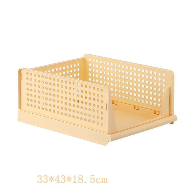 Stackable Storage Basket Plastic Large Open Drawer Wardrobe Cloth Container