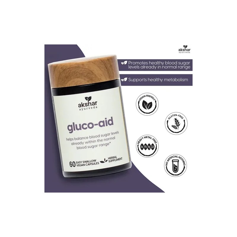 Akshar Ayurveda Gluco Support 60 Cápsulas